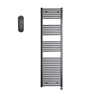 Sanicare HVS Elektrische Radiator - 172x60cm - 1127W - met afstandsbediening - thermostaat - chroom - rechtsonder - gunmetal (antraciet)
