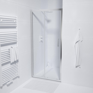 FugaFlow Efficiente Vetro Schuifdeur - 90x190cm - 6mm veiligheidsglas - alu profiel - anti kalk - chroom