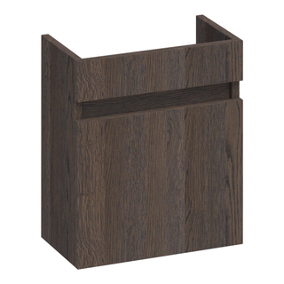 BRAUER Joy fonteinonderkast - 40x45x22cm - 1 deur - greeploos - rechtsdraaiend - lamellen eiken zwart