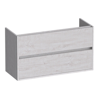 BRAUER Adore Wavy wastafelonderkast ondiep 100 2 softclose lades - greeploos - 1 sifon uitsparing - Forest Seashell