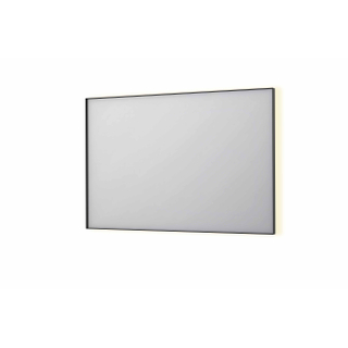 INK SP32 miroir - 120x4x80cm rectangulaire dans cadre en acier incl LED indirect - chauffage - changement de couleur - dimmable et interrupteur - métal brossé noir