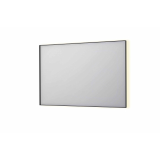 INK SP32 spiegel - 120x4x80cm rechthoek in stalen kader incl indir LED - verwarming - color changing - dimbaar en schakelaar - geborsteld metal black