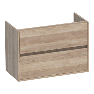 BRAUER Adore wastafelonderkast ondiep - 80x39x55cm - 2 softclose lades - greeploos - 1 sifon uitsparing - Sunlit