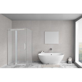 Aqua Vista Novara Douchecabine - 120x80cm - 1 porte coulissante - verre clair - chrome