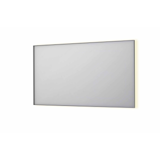 INK SP32 spiegel - 140x4x80cm rechthoek in stalen kader incl indir LED - verwarming - color changing - dimbaar en schakelaar - geborsteld RVS