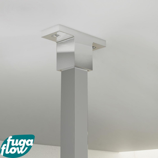 FugaFlow Eccelente Vetro inloopdouche badkamer - 100x200cm - ribbelglas - plafondarm - chroom