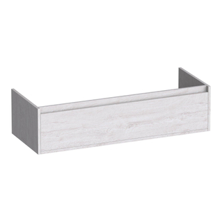 BRAUER Hope meuble sous lavabo - 119x30x45.5cm - 2 tiroirs softclose - sans poignée - 2 découpes pour siphon - Forest Seashell