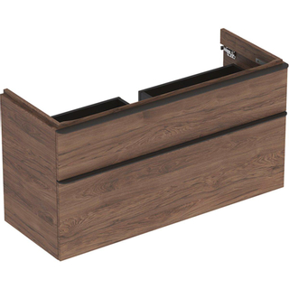 Geberit Smyle meuble sous-vasque carré avec 2 tiroirs 118,4x61,7x47cm noyer