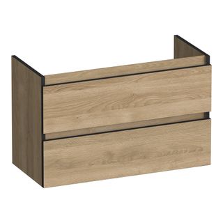 BRAUER Joy Edge wastafelonderkast ondiep 80 2 softclose lades - greeploos - 1 sifon uitsparing - Sunlit