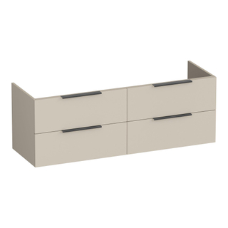 BRAUER Elevate wastafelonderkast 140 excl. opleggrepen 4 softclose lades en 2 sifon uitsparingen - mat beige