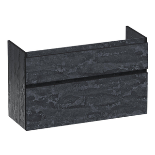BRAUER Delight Edge wastafelonderkast ondiep 100 2 softclose lades - greeploos - 1 sifon uitsparing - Damascus