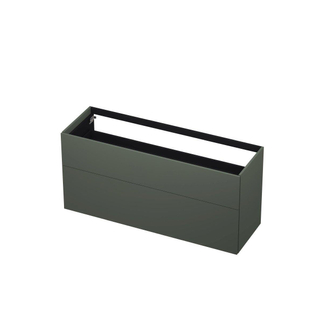 INK P2O Wastafelonderkast - 140x45x65cm - 2 lades - push 2 open - rechte opdekfronten MDF lak Mat beton groen
