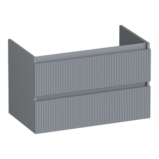 BRAUER Joy Wavy wastafelonderkast 80 2 softclose lades - greeploos - 1 sifon uitsparing - mat grijs