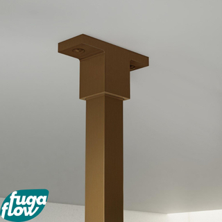 FugaFlow Eccelente Vetro inloopdouche badkamer - 140x200cm - rookglas - plafondarm - geborsteld koper