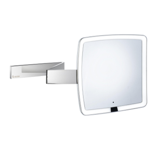 Smedbo Outline Vergrotingsspiegel draaibaar wandmodel LED vierkant 20cm 7x USB Chroom