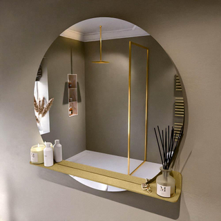 Mondiaz SPOT Miroir de salle de bain - rond 110cm - plan de miroir - couleur Oro