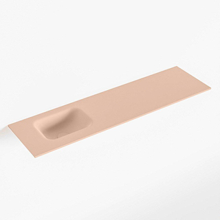 Mondiaz LEX Fontein - 110x30x0.9cm - wasbak Links - zonder kraangaten - voor toiletmeubel - Solid surface - Rosee