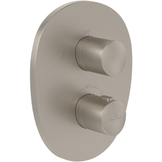 Villeroy & Boch Antao Mitigeur encastré avec robinet d'arrêt 2 voies - Nickel brossé mat (inox)
