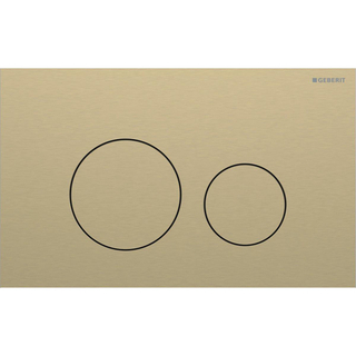 Plaque de commande Geberit Sigma40 - chasse d'eau à 2 boutons - rond - inox - laiton brossé