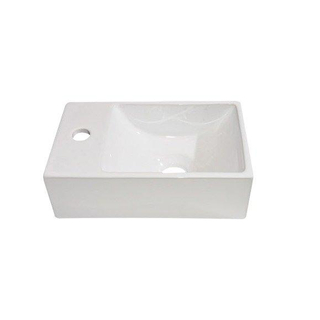 Best Design Wonder Lave mains 29x18x9.5cm 1 trou pour robinetterie gauche céramique blanc