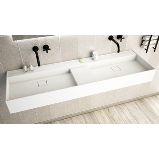 Ideavit SolidBliss Lavabo 150x45x16cm 0 trou de robinet Solid Surface mat blanc