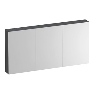 BRAUER Impress Deluxe armoire de toilette - 140x70x15cm - éclairage interne et externe - 3 portes miroir double face - Gris Bois