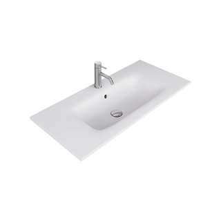 Thebalux adoro, 101, lavabo céramique, 1x cuve 1x trou de robinet, mat blanc