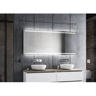 HR Badmeubelen Zeta 2.0 Miroir - 160x70cm - LED - éclairage direct sans points au-dessus en dessous - capteur tactile - gradation continue - température de couleur réglable - chauffage miroir