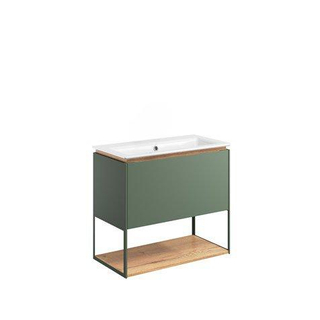 Crosswater Mada Ensemble de meuble - 70x36.7x61cm - lavabo - sans trous de robinet - open frame - Sage Green