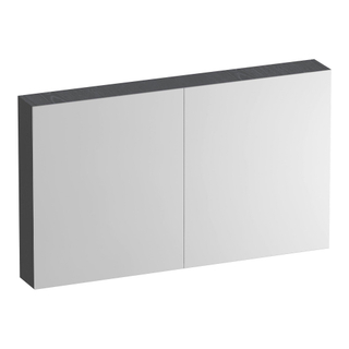 BRAUER Impress Armoire de toilette - 120x70x15cm - sans éclairage - 2 portes miroir double face - Gris Bois