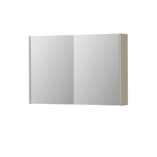 INK Spk1 armoire de toilette 90x14x60cm 2 portes miroir double face interrupteur et prise mdf laqué mat gris cachemire