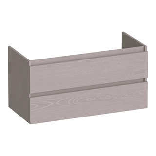 BRAUER Joy wastafelonderkast - 100x46x50cm - 2 softclose lades - greeploos - 1 sifon uitsparing - Timber Greige