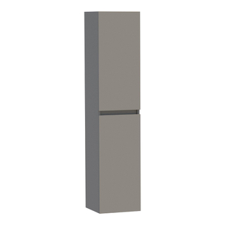 Saniclass Solution Badkamerkast - 160x35x35cm - 2 greeploze links- rechtsdraaiende deur - MDF - mat taupe