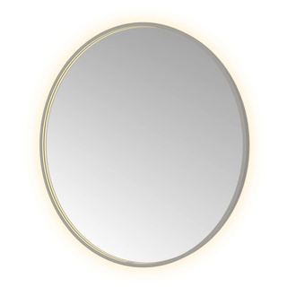 Hotbath &MORE Spiegel Round direct en indirect LED spiegelverwarming dimbaar met afstandsbediening Geborsteld gunmetal PVD