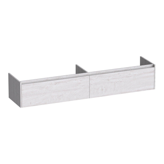 BRAUER Embrace meuble sous lavabo - 198x35x45.5cm - 2 tiroirs à fermeture douce - sans poignée - 2 découpes pour siphon - Forest Seashell