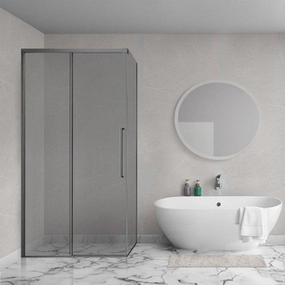 Aqua Vista Lokla Cuadra zijwand - 30x200cm - incl. montageset - t.b.v. douchecabine - rookglas - gunmetal