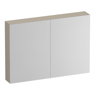 BRAUER Impress Deluxe armoire de toilette - 100x70x15cm - éclairage interne et externe - 2 portes miroir double face - beige mat