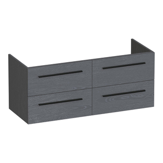 BRAUER Trust wastafelonderkast 120 excl. opbouwgrepen 4 softclose lades en 2 sifon uitsparingen - Timber Grey