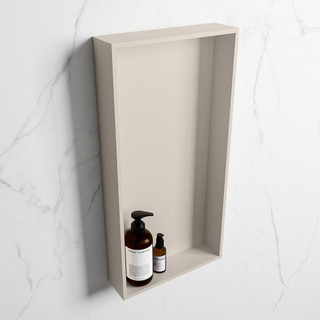 Mondiaz EASY Niche de salle de bains 29.5x59.5x8cm encastrable/à monter Solid Surface Linen/Linen