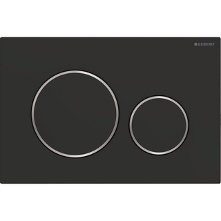 Geberit Sigma20 bedieningplaat met frontbediening voor toilet 24.6x16.4cm zwart mat
