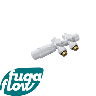 FugaFlow Eccelente Acces Kit de raccordement radiateur universel droit et angle droit blanc mat