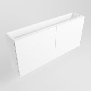 Mondiaz FOWY Meuble sous lave-mains - 110x22x50cm - 2 portes - push to open - softclose - Talc