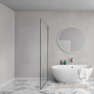 Aqua Vista Lokla paroi latérale - 100x200cm - incl. kit de montage - pour cabine de douche - noir mat