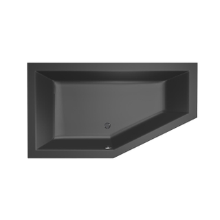 Xenz Society 160 ligbad - 160x90cm - met overloop - zonder afvoer - Hoekopstelling links - Acryl Ebony mat