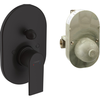 Hansgrohe Vernis Shape élément de finition pour robinet de baignoire encastré avec inverseur incl. élément encastré noir mat
