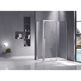 Saniclass Neptune Zijwand - 80x200cm - helder 8mm glas - gepolijst zilver