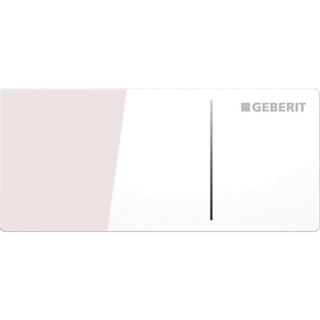 Geberit Omega70 bedieningplaat, 2-toets spoeling frontbediening voor toilet 11.2x5cm glas wit