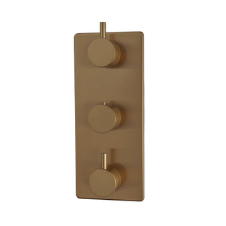 Wiesbaden Caral Ensemble de finition thermostat encastré 3 voies bronze cuivre brossé PVD