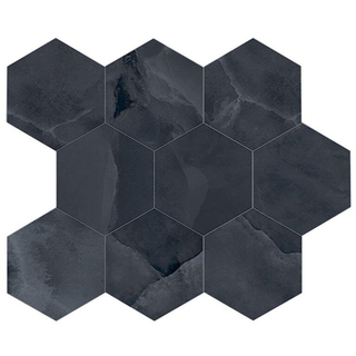EnergieKer Onyx ek wand- en vloertegel - 26x30cm - Natuursteen look - hexagon - Black pulido gepolijst (zwart)