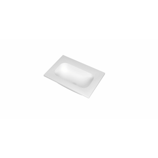 INK Reflekt lavabo - 60x40x1,5cm polystone central sans trou de robinet - mat blanc